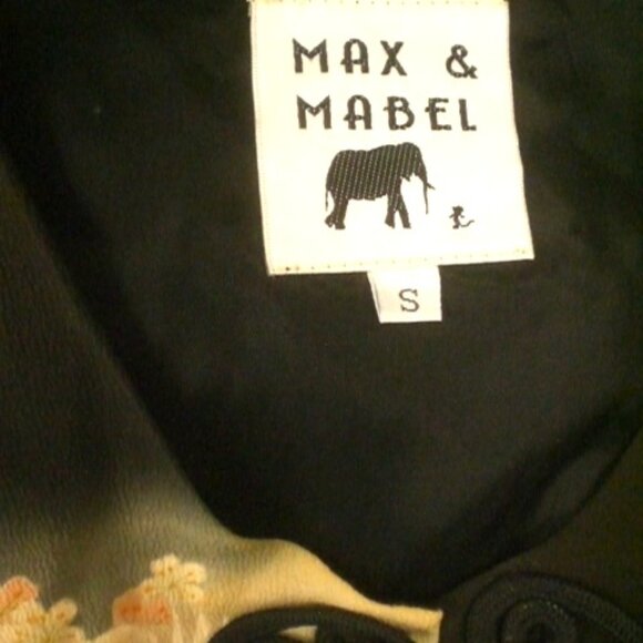 MAX & MABEL VINTAGE KIMONO VEST..olive brown gold floral S button up sleeveless - Picture 6 of 7